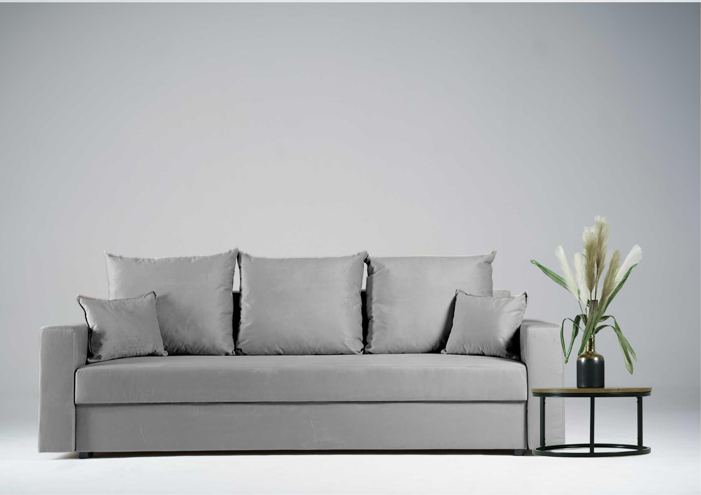 Szara kanapa rozkłanada